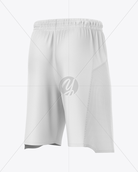 Basketball Shorts Mockup - Back Half Side View
