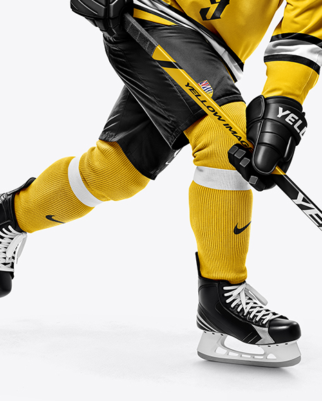 Man Wearing Full Ice Hockey Kit Mockup