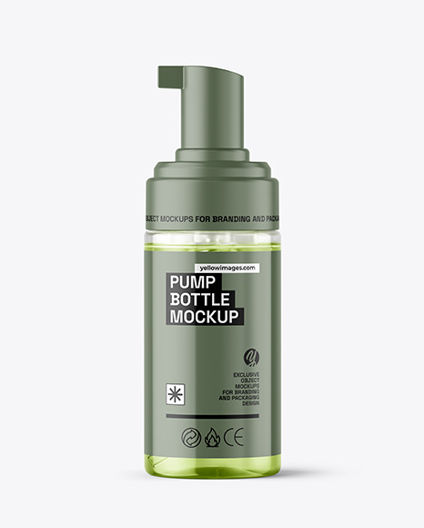 Clear Foam Pump Bottle with Box Mockup
