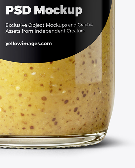 Glass Bottle with Dijon Mustard Mockup