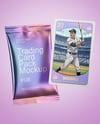 Metallic Trading Card Pack with Card Mockup