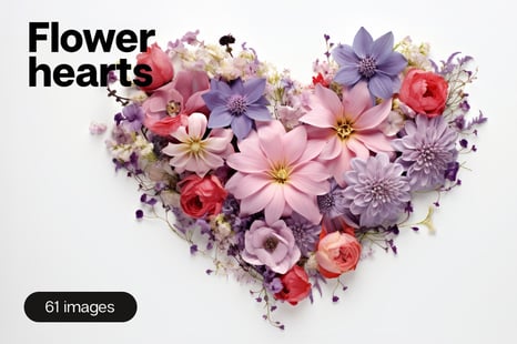 Flower Hearts - Stock Photos