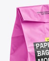 Paper Bag with Sticker Label Mockup