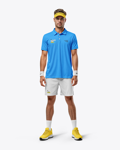 Man Wearing Full Tennis Kit Mockup - Boyfriend+Short+|+Lucky+Brand