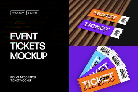 Event Ticket Mockup Collection - Stationery Mockups