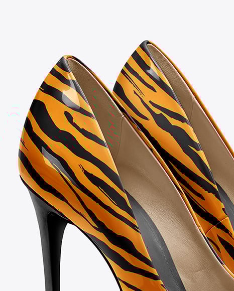 Pair of Glossy Stilettos Mockup