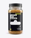 Plastic Jar with Fenugreek Seeds Mockup