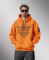 Young Man Wearing Oversize Hoodie and Pants Mockup