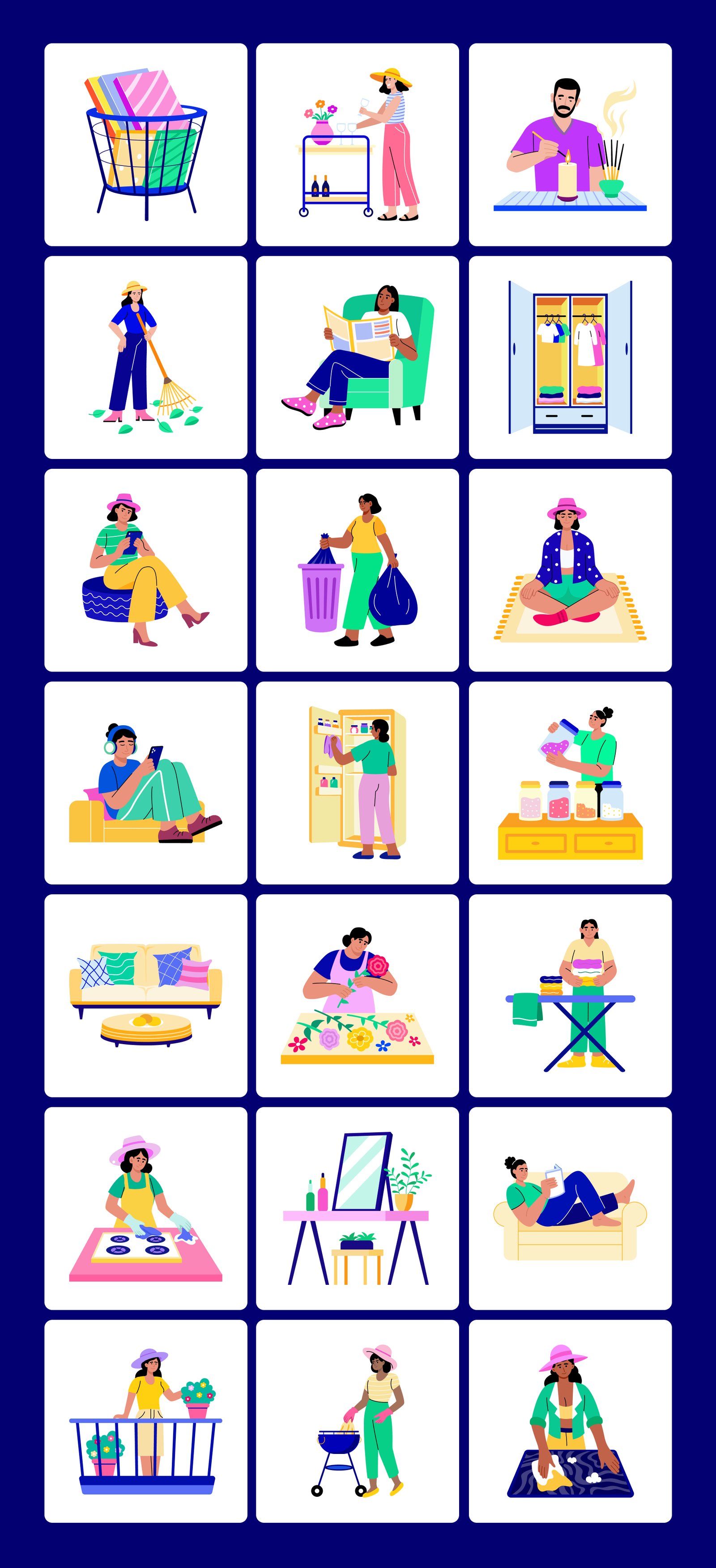 Home Illustration Art Set