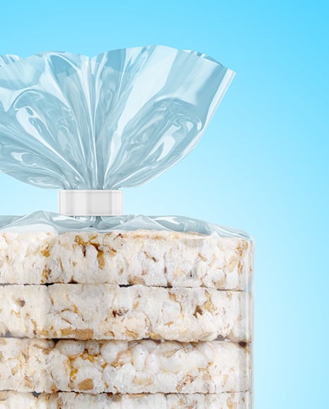 Transparent Package with Puffed Cakes Mockup