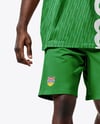Black Man Wearing Full Basketball Kit Mockup