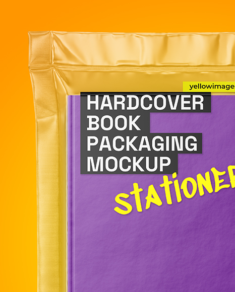 Vacuum Flow-Pack with Hardcover Book Mockup