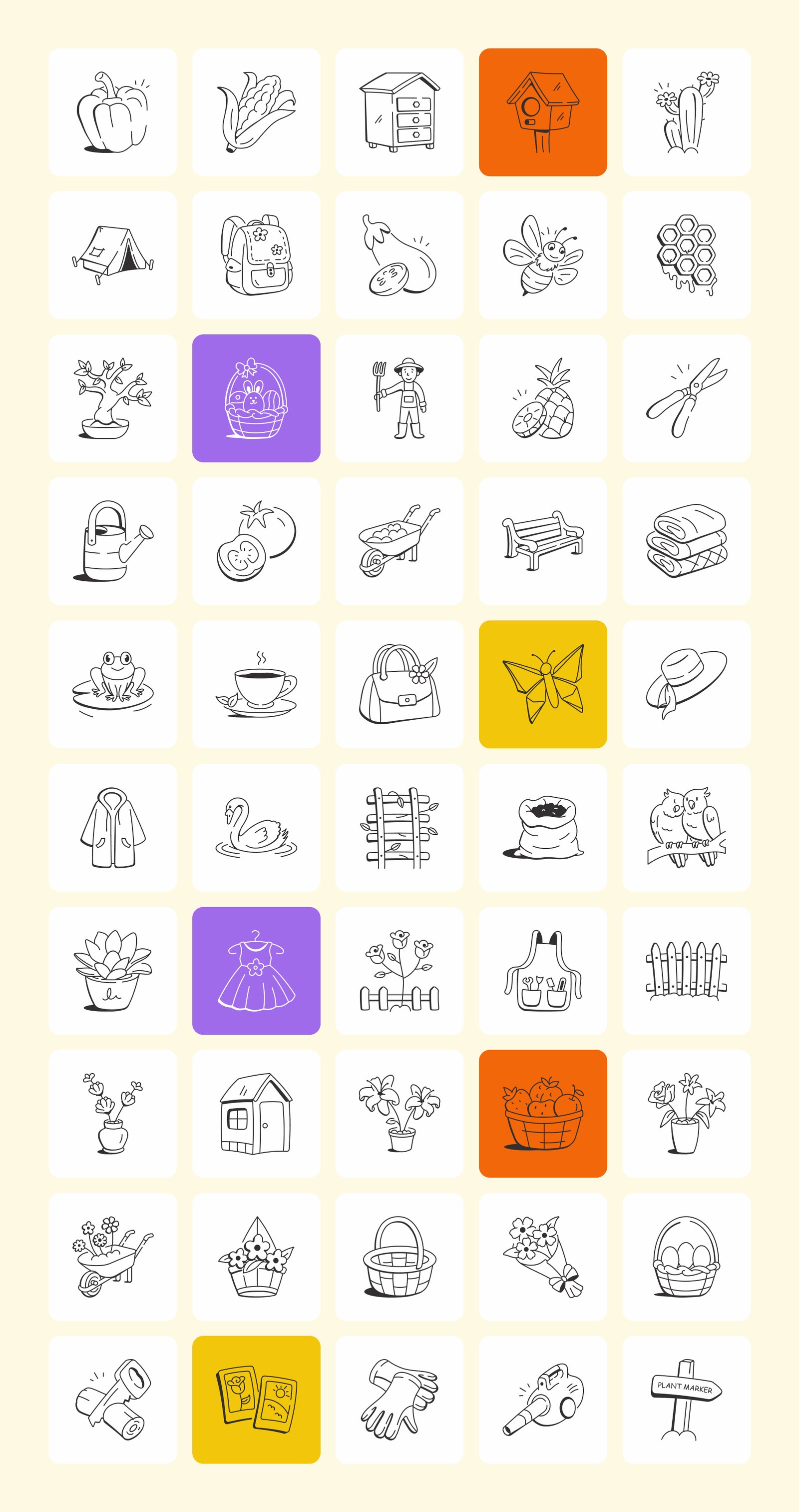 Springtime and Garden Doodles Set