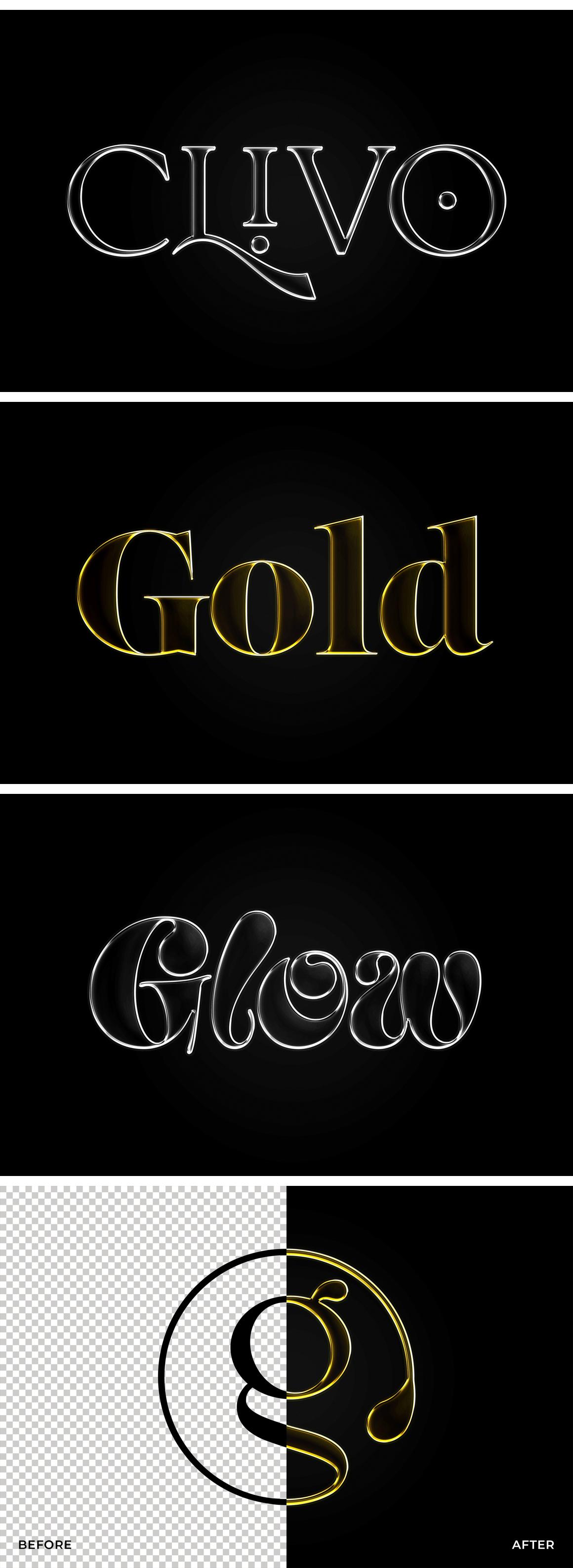 Gold Chromatic Text &amp; Logo Effect