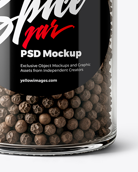 Spice Jar with Whole Black Pepper Mockup