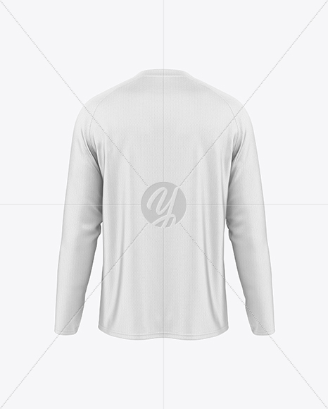 Raglan Long Sleeve Jersey Mockup - Back View