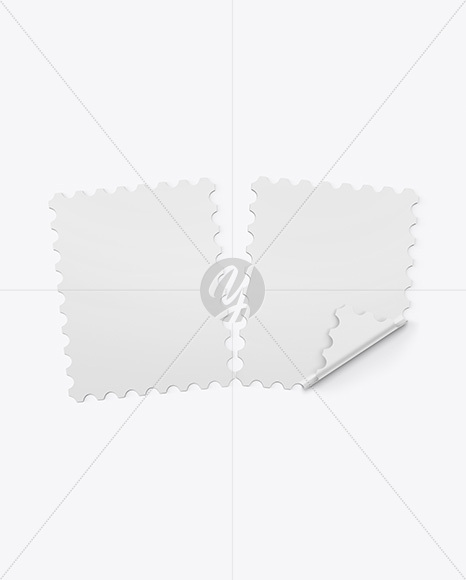 Two Postage Stamps Mockup