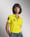 Young Woman Wearing Polo Shirt and Jeans Mockup