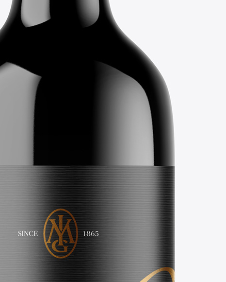 Dark Glass Wine Bottle Mockup
