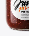 Clear Glass Jar with Fig Jam Mockup