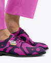 Suede Derby with Trousers on Women's Legs Mockup