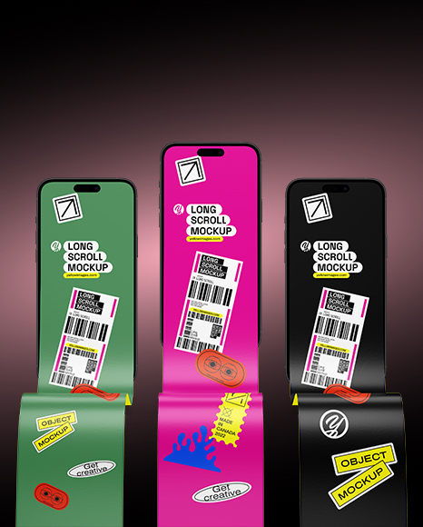 Three Long Scrolls Mockup