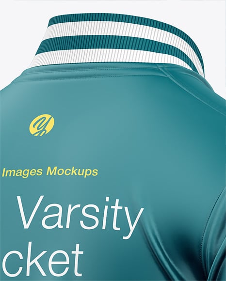 Satin Varsity Zip-Up Jacket Mockup