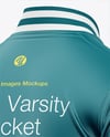 Satin Varsity Zip-Up Jacket Mockup