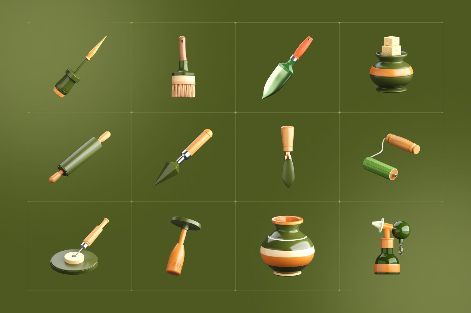 3D Pottery Icon Collection