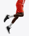 Afro-American Basketball Player Wearing Full Basketball Uniform Mockup