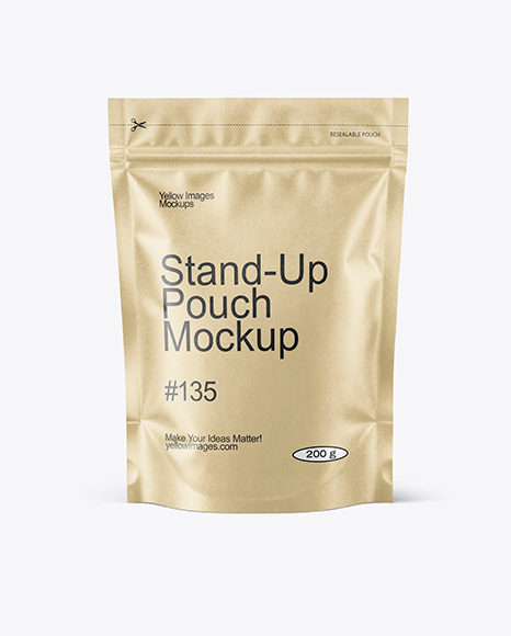 Kraft Stand-Up Pouch Mockup - Packaging mockups