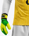 Soccer Goalkeeper Wearing V-Neck Long Sleeve Jersey Mockup