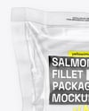 Clear Plastic Flow-Pack with Salmon Fish Fillet Mockup