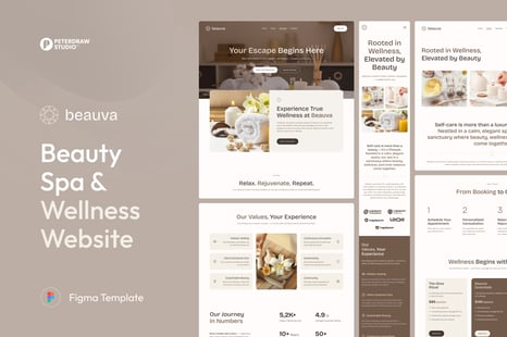 Beauva - Beauty Spa & Wellness Website - UI Kits & UX Wireframes