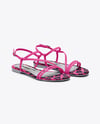 Pair of Women's Strappy Sandals Mockup