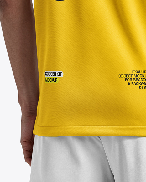 Soccer Player Wearing Polo Collar Jersey and Shorts Mockup