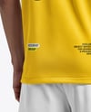 Soccer Player Wearing Polo Collar Jersey and Shorts Mockup