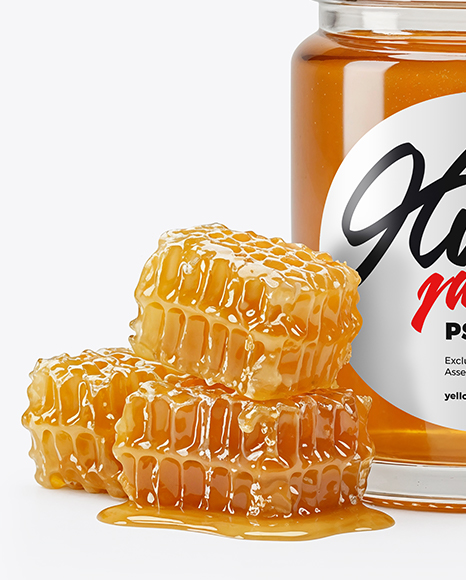 Glass Jar with Eucalyptus Honey Mockup