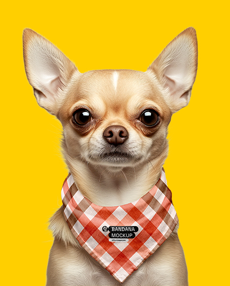 Chihuahua Wearing a Bandana Mockup