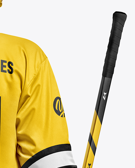 Man Wearing Ice Hockey Goalkeeper Kit Mockup