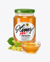 Glass Jar with Linden Honey Mockup