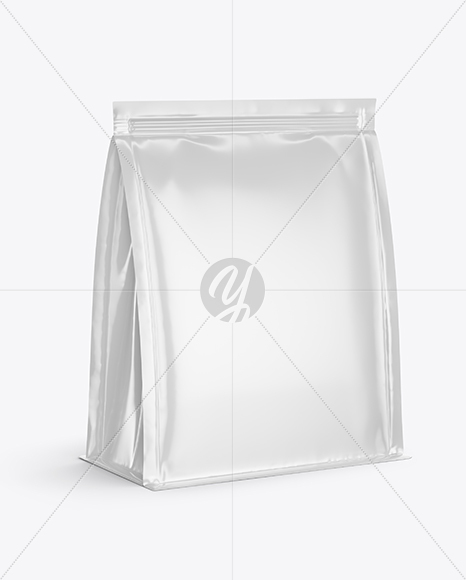 Glossy Food Bag Mockup - Half-Side View
