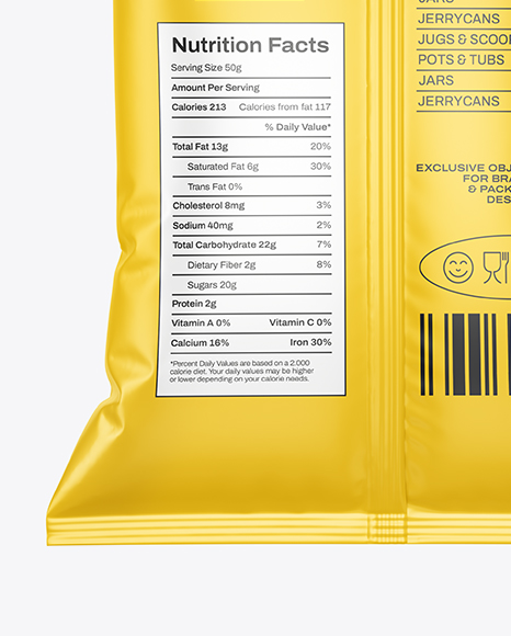 Matte Snack Pack Mockup - Back View