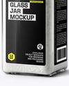 Square Glass Jar with Fine Salt Mockup