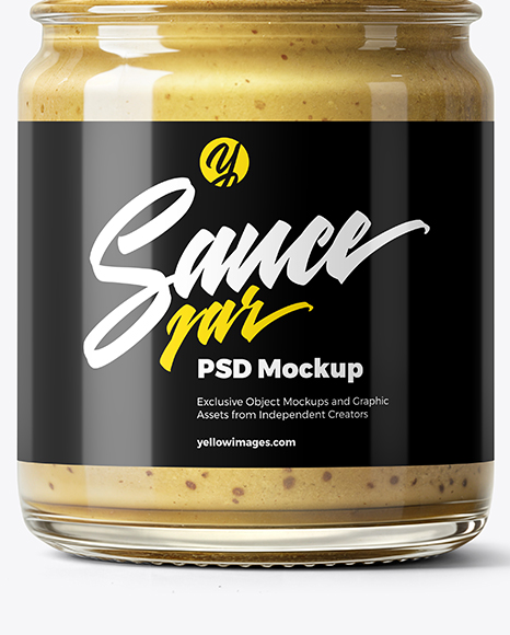 Jar with Dijon Mustard Mockup