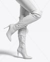 Pair of Over-The-Knee Boots on Women's Legs with Jeans Mockup
