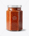 Glass Hexagonal Jar with Meat Ragu Mockup