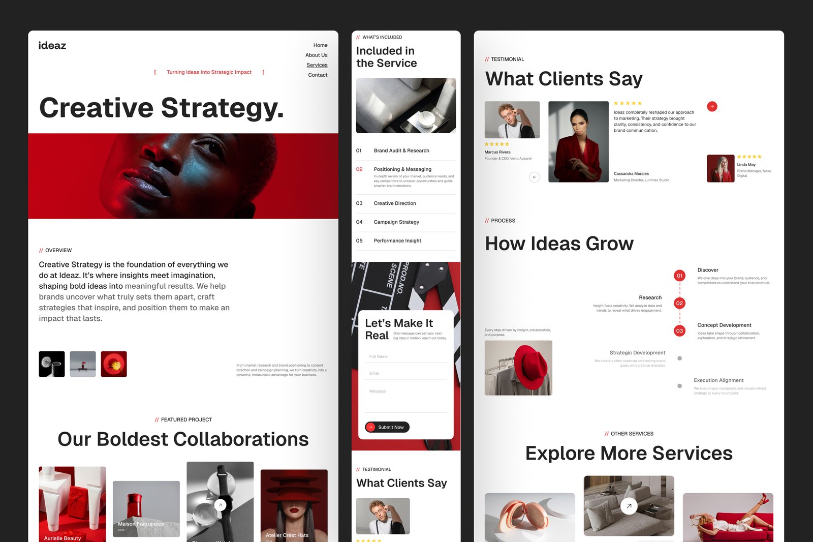 Ideaz – Creative Agency Website UI Figma Template