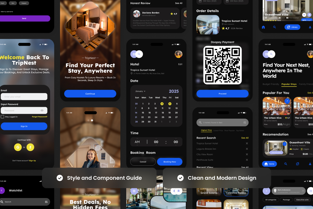 Tripnest – Hotel Booking App Design Template