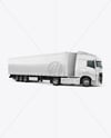Semi Trailer Truck Mockup - Front Half Side View